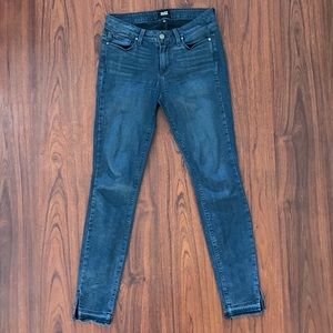 PAIGE Blue Verdugo Ultra Skinny Raw Hem Ankle Jeans